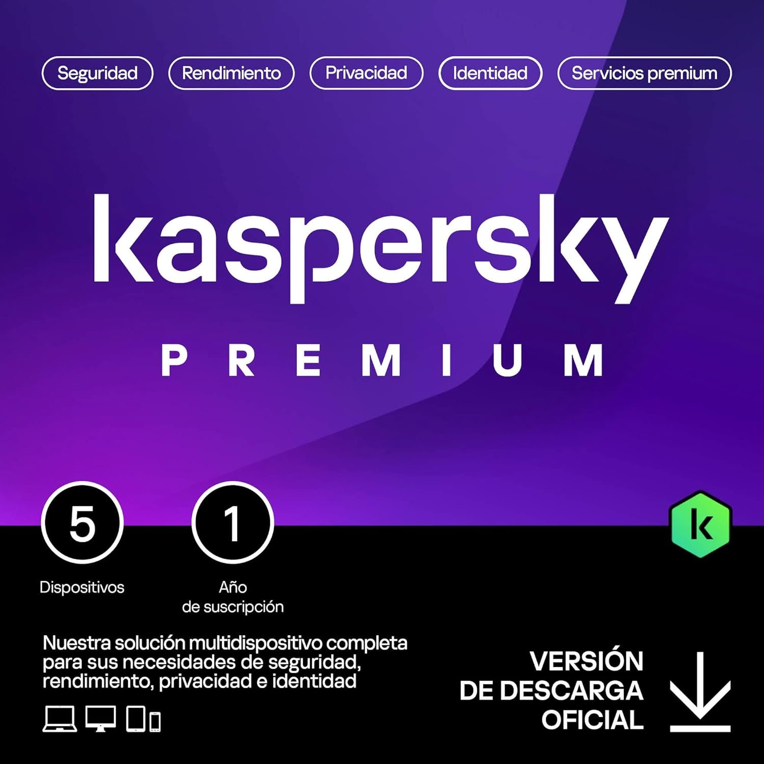 787790342601 Kaspersky Premium 5 Dispositivos 1 Año